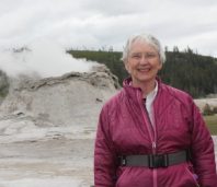 Author Janet Chapple at Castle Geyser