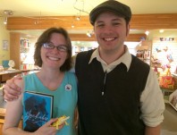 Tegan Tigani, editor of nwbooklovers.org and huge "Jackaby" fan, with Will Ritter at Queen Anne Book Co.