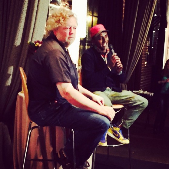 Tom Douglas and Marcus Samuelsson in conversation at Palace Ballroom 10/30/14.