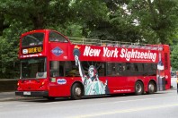 double-decker NYC sightseeing bus