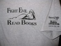 These snazzy t-shirts are available through Bob's Beach Books' website. Click on the photo for more info. 