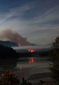 Fire at Alder Lake near Elbe, WA. photo by Amanda Castleman