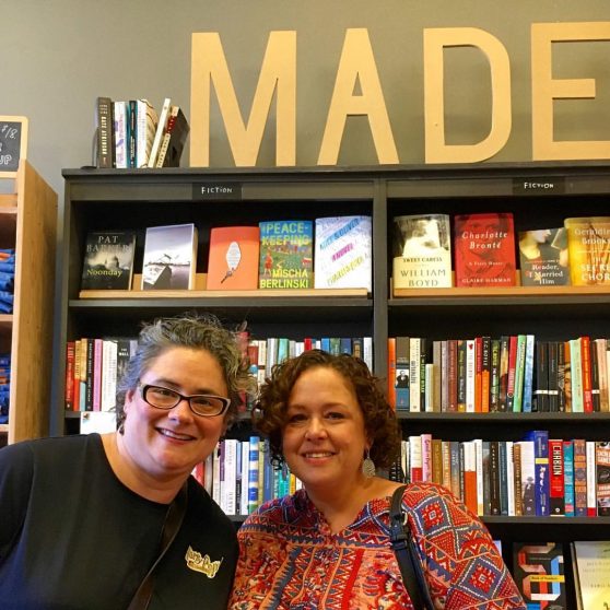 The sign behind them at Phinney's fiction section says "MADE UP," but it works well for "MADE IT!" at their final stop of the day. 