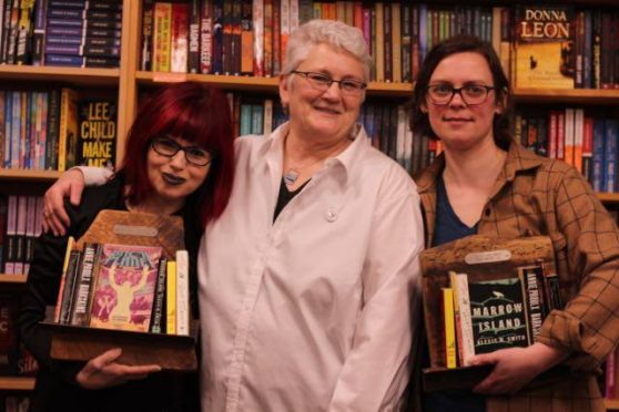 Kelly Sue DeConnick, Broadway Books' Sally McPherson, and Alexis Smith