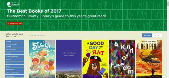 Best Books of 2017 from Multnomah County Library