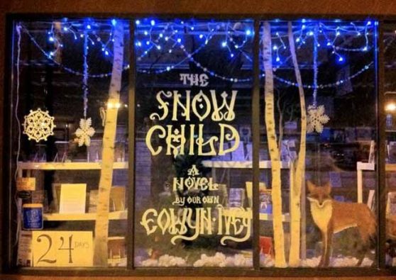 Snow Child window at Fireside Books in Palmer,AK