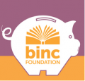 Bank on Bookstores piggy bank logo for Binc