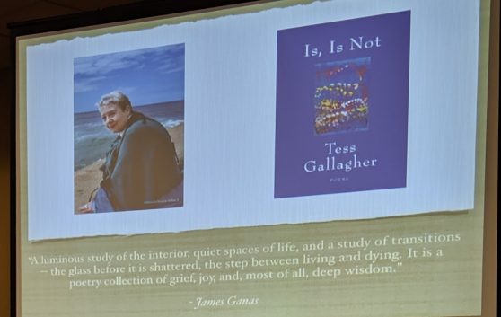 blurb slide for IS, IS NOT by Tess Gallagher