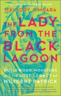 Green cover with illustration of woman designing Creature from the Black Lagoon; book cover of "The Lady from the Black Lagoon"