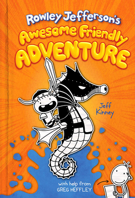 Rowley Jefferson's Awesome Friendly Adventure (Rowley wearing a helmet, wielding a sword, riding a seahorse)