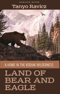 cover of book "Land of Bear and Eagle" with illustrated wilderness