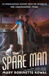 Cover of "The Spare Man" featuring a standing couple with a dog. The wife holds a cane. 