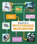 Cover of Search for a Mysterious Mushroom, green background with a flowchart diagram illustrated cover